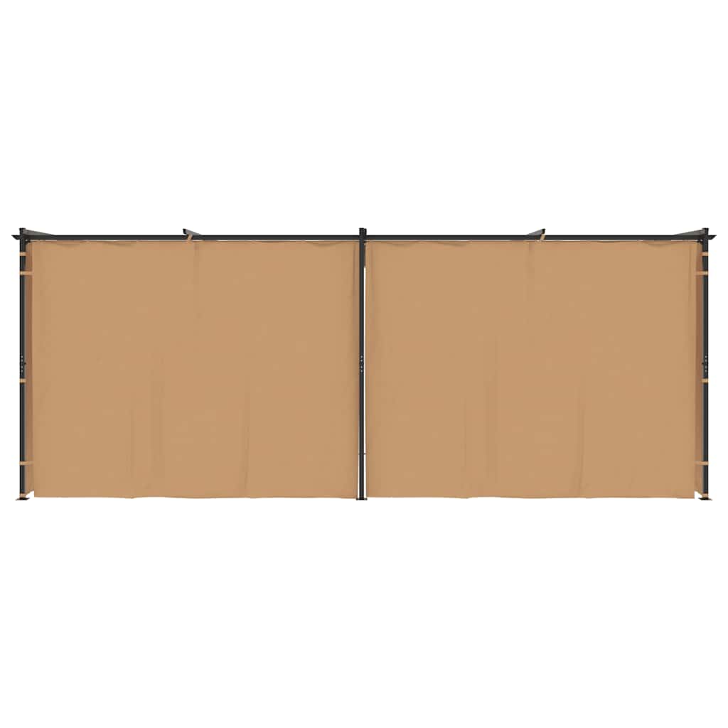 Gazebo con Tende 6x3 cm Grigio Talpa in Acciaio 313900