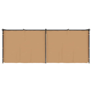 Gazebo con Tende 6x3 cm Grigio Talpa in Acciaio 313900