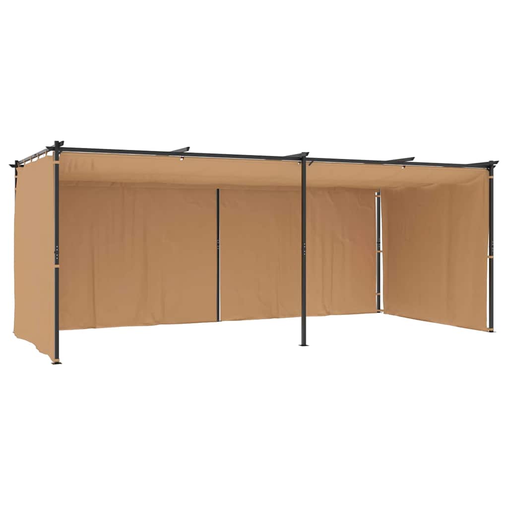 Gazebo con Tende 6x3 cm Grigio Talpa in Acciaio 313900