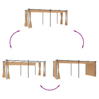 Gazebo con Tende 6x3 cm Grigio Talpa in Acciaio 313900
