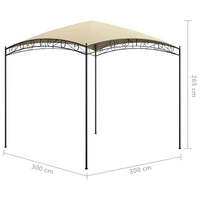 Gazebo 3x3x2,65 m Crema 180 g/mÂ²