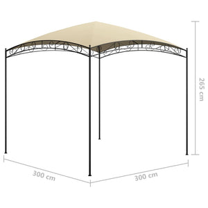 Gazebo 3x3x2,65 m Crema 180 g/mÂ²