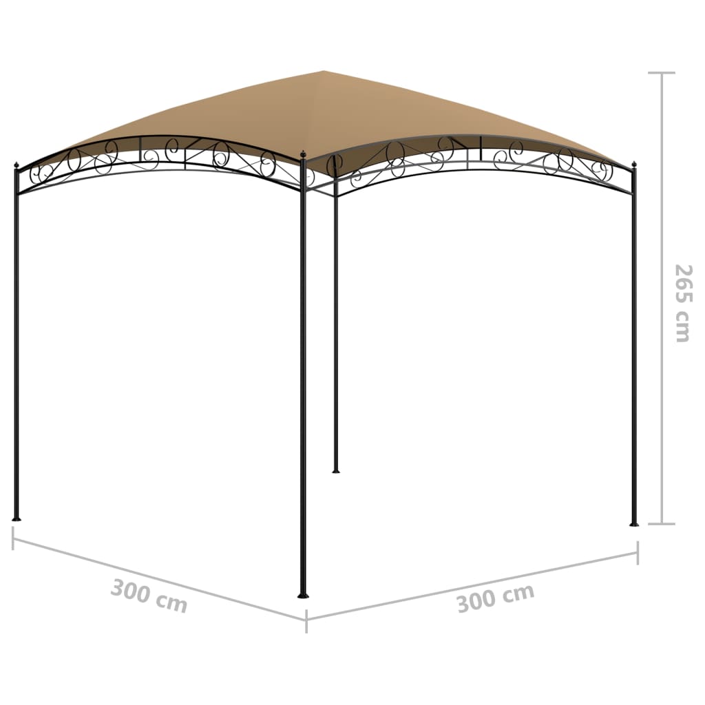 Gazebo 3x3x2,65 m Grigio Talpa 180 g/mÂ²