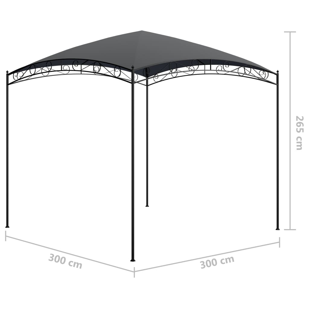 Gazebo 3x3x2,65 m Antracite 180 g/m² 313908