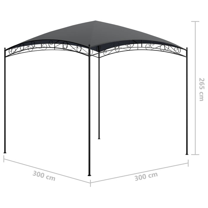Gazebo 3x3x2,65 m Antracite 180 g/m² 313908