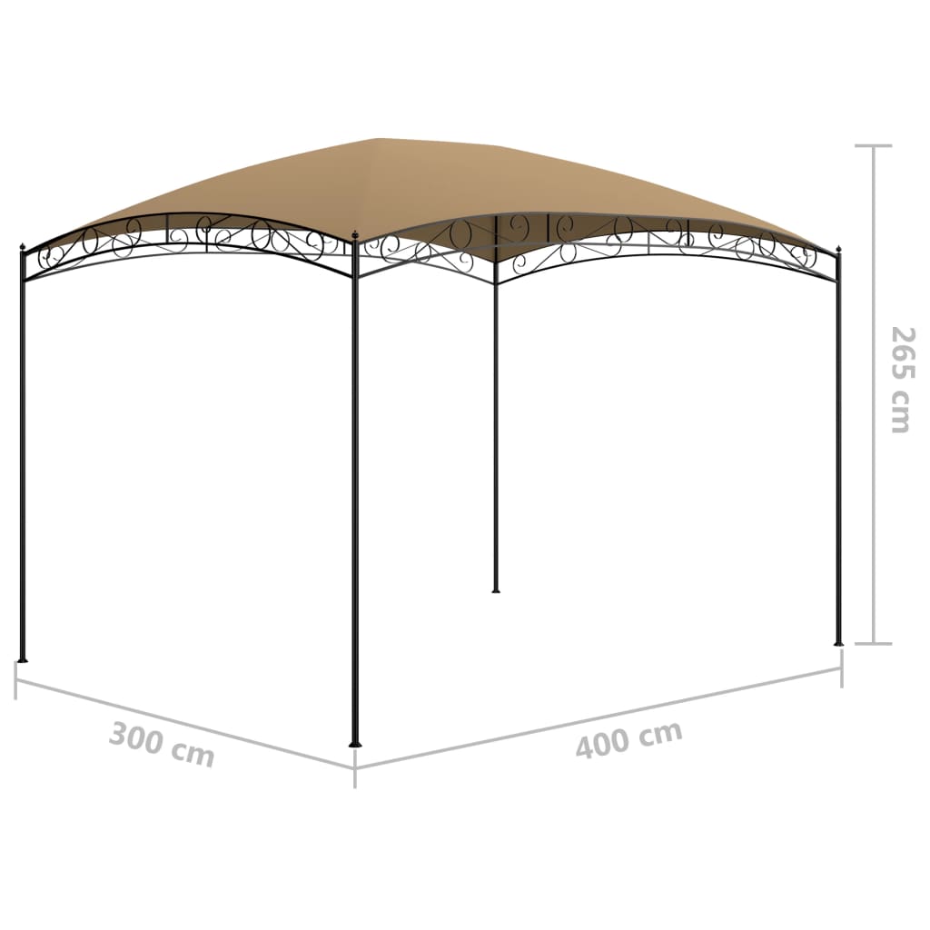 Gazebo 3x4x2,65 m Grigio Talpa 180 g/mÂ²