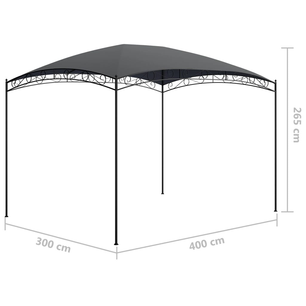 Gazebo 3x4x2,65 m Antracite 180 g/mÂ²
