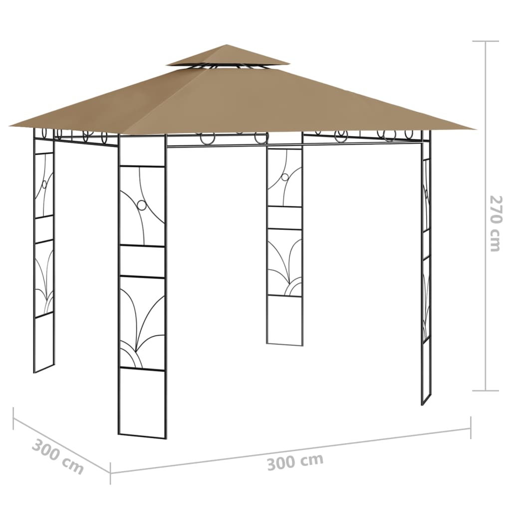 Gazebo 3x3x2,7 m Grigio Talpa 160 g/mÂ²
