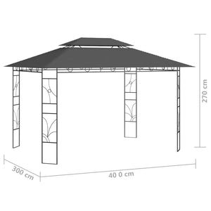 Gazebo 4x3x2,7 m Antracite 160 g/mÂ²