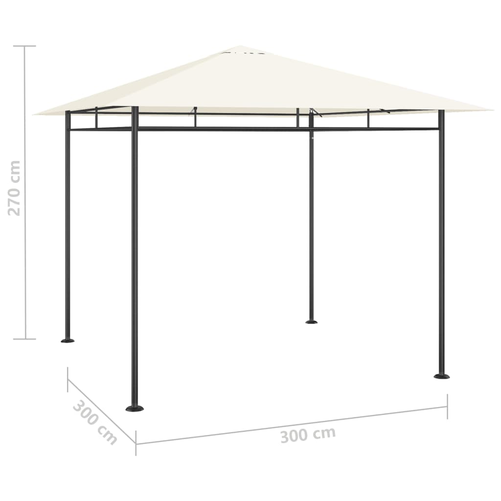 Gazebo 3x3x2,7 m Crema 180 g/mÂ²