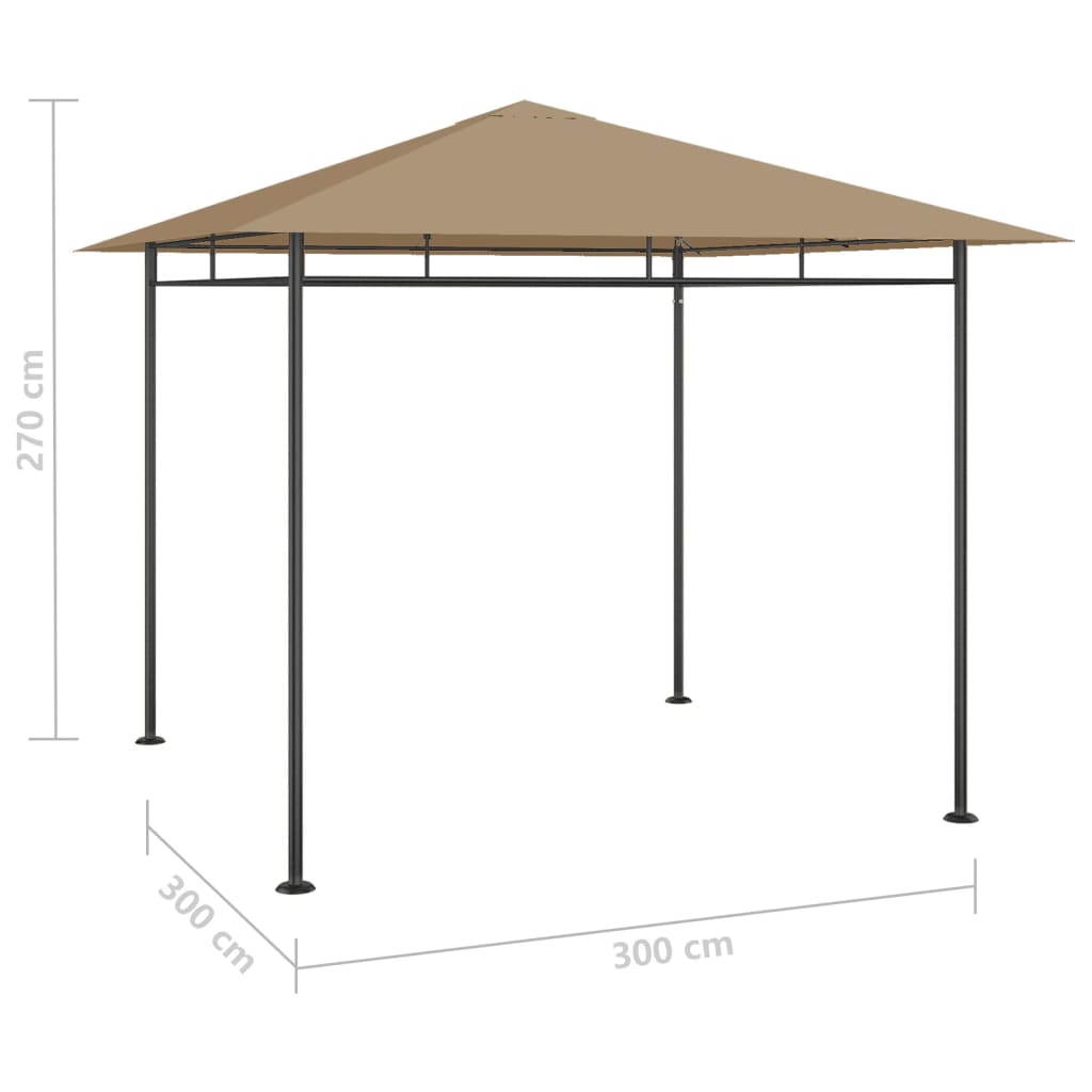 Gazebo 3x3x2,7 m Grigio Talpa 180 g/mÂ²