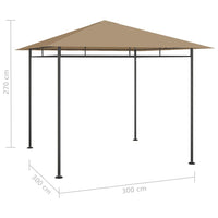 Gazebo 3x3x2,7 m Grigio Talpa 180 g/mÂ²