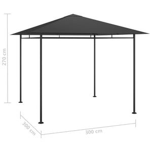 Gazebo 3x3x2,7 m Antracite 180 g/mÂ²