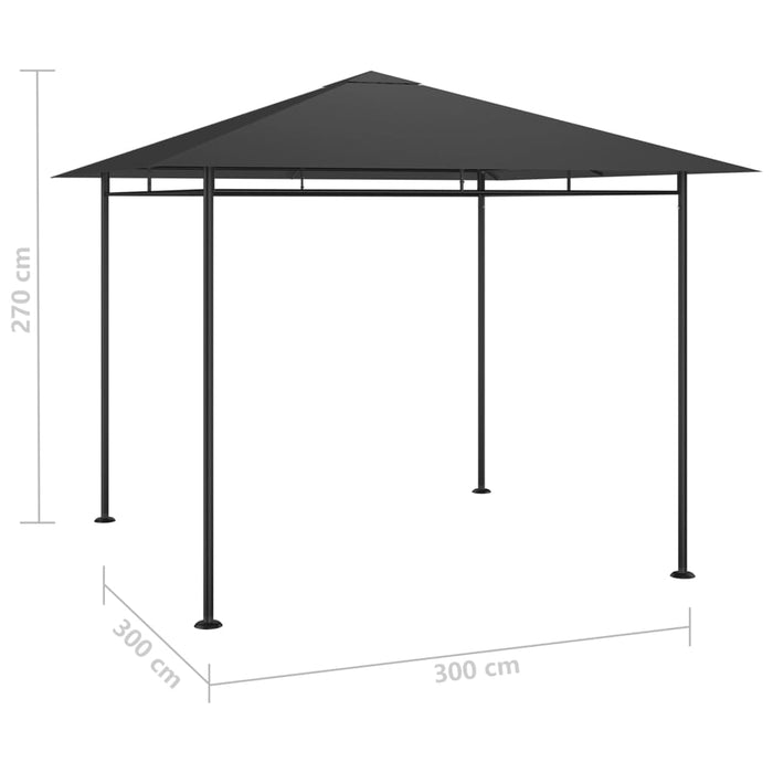 Gazebo 3x3x2,7 m Antracite 180 g/mÂ²