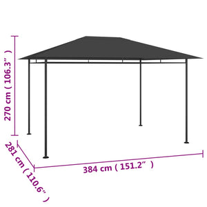 Gazebo 384x281x270 cm Antracite 180 g/m² 313923