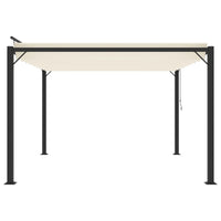 Gazebo con Tetto a Lamelle 3x3 m in Tessuto Crema e Alluminio 313924