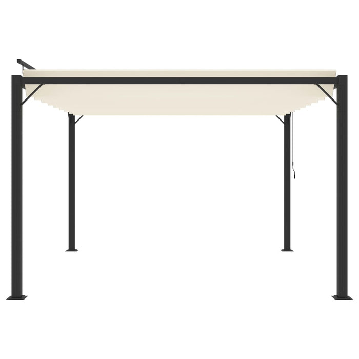 Gazebo con Tetto a Lamelle 3x3 m in Tessuto Crema e Alluminio 313924