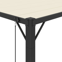Gazebo con Tetto a Lamelle 3x3 m in Tessuto Crema e Alluminio 313924