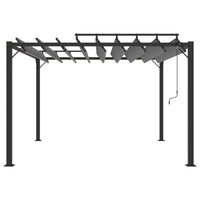 Gazebo con Tetto a Lamelle 3x3 m in Tessuto Antracite/Alluminio 313926