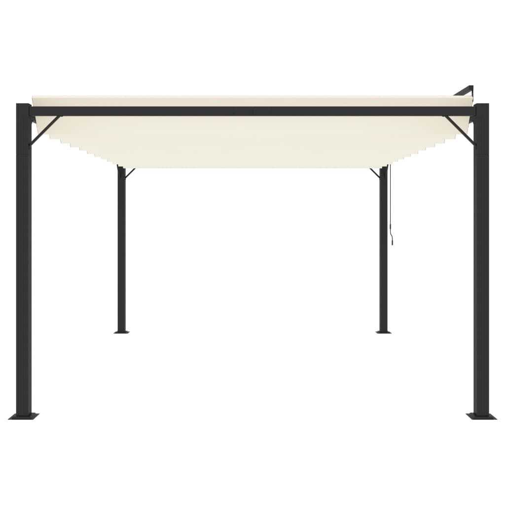 Gazebo con Tetto a Lamelle 3x4 m in Tessuto Crema e Alluminio 313927