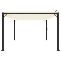 Gazebo con Tetto a Lamelle 3x4 m in Tessuto Crema e Alluminio 313927