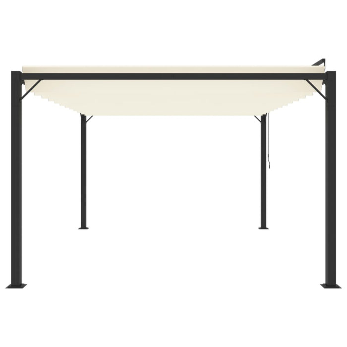 Gazebo con Tetto a Lamelle 3x4 m in Tessuto Crema e Alluminio 313927