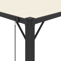 Gazebo con Tetto a Lamelle 3x4 m in Tessuto Crema e Alluminio 313927