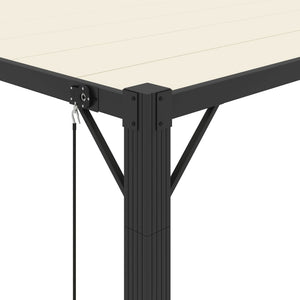 Gazebo con Tetto a Lamelle 3x4 m in Tessuto Crema e Alluminio 313927