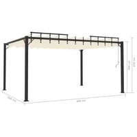 Gazebo con Tetto a Lamelle 3x4 m in Tessuto Crema e Alluminio 313927
