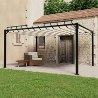 Gazebo con Tetto a Lamelle 3x4 m in Tessuto Crema e Alluminio 313927