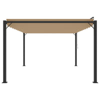 Gazebo con Tetto a Lamelle 3x4 m in Tessuto Tortora e Alluminio 313928