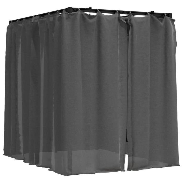 Lettino Prendisole Doppio Tende Laterali e Superiori Antracite 313930