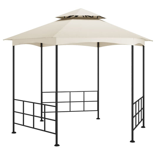 Gazebo con Pareti Laterali 3,1x2,7 m Crema