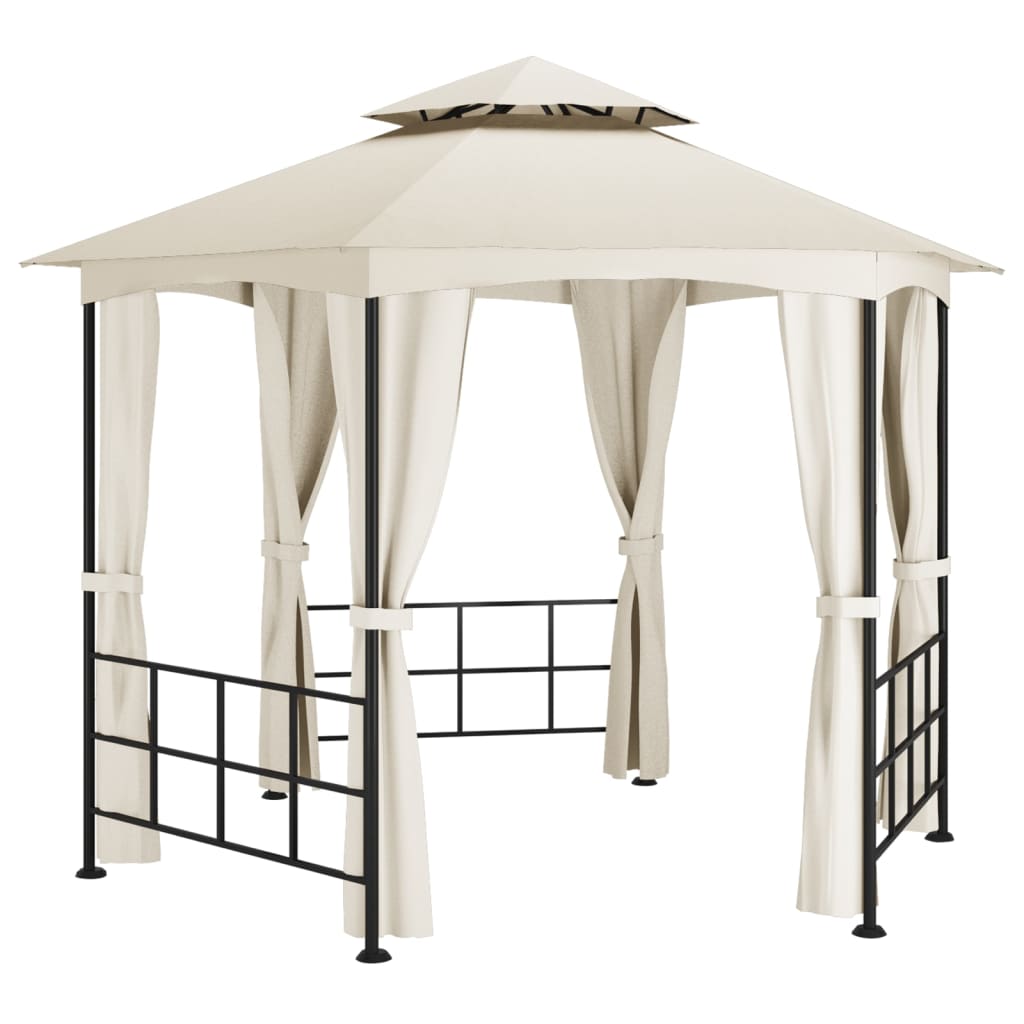 Gazebo con Pareti Laterali 3,1x2,7 m Crema