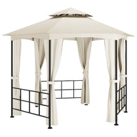 Gazebo con Pareti Laterali 3,1x2,7 m Crema