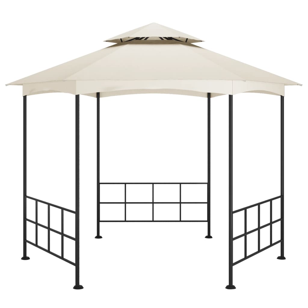 Gazebo con Pareti Laterali 3,1x2,7 m Crema