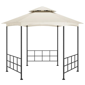 Gazebo con Pareti Laterali 3,1x2,7 m Crema