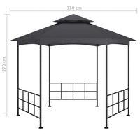Gazebo con Pareti Laterali 3,1x2,7 m Antracite cod mxl 66129