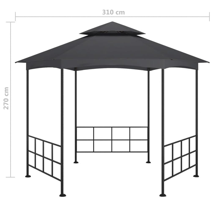 Gazebo con Pareti Laterali 3,1x2,7 m Antracite cod mxl 66129