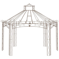 Padiglione da Giardino Marrone Anticato 558x350x408 cm in Ferro 314001