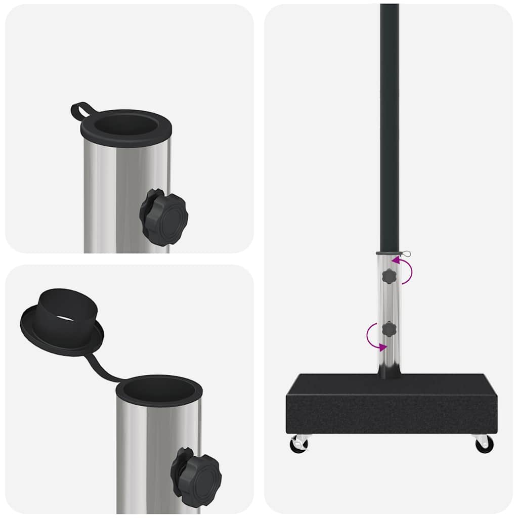 Base per Ombrellone Nera 45x25x8,3 cm in Granito 313667