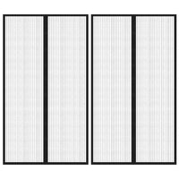 Tende Antimosche 2 pz per Porte con Magneti Nere 200x80 cmcod mxl 95414