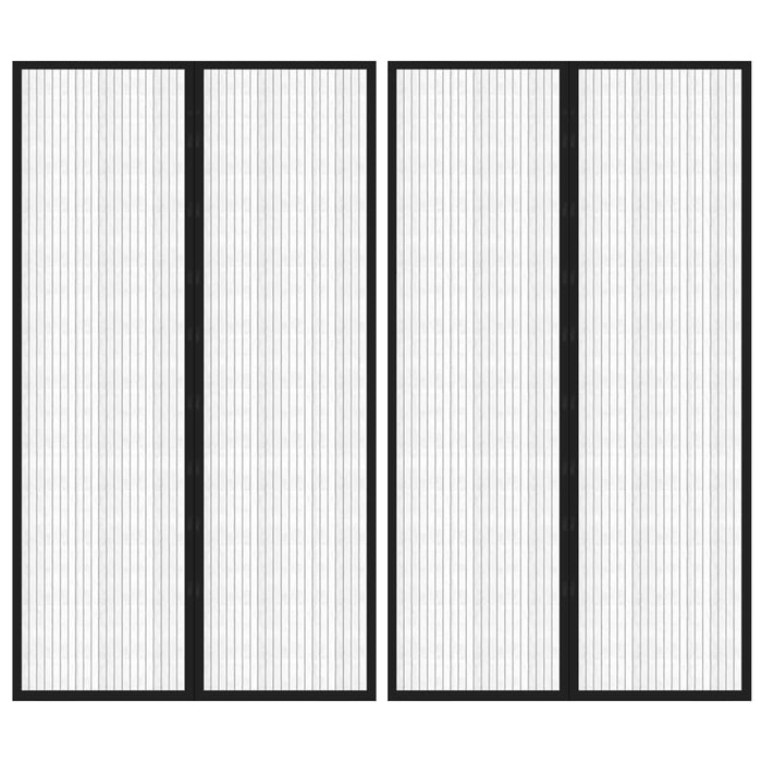 Tende Antimosche 2 pz per Porte con Magneti Nere 200x80 cmcod mxl 95414