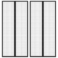 Tende Antimosche per Porta 2 pz con Magneti Nero 210x90cm  cod mxl 72930