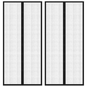 Tende Antimosche per Porta 2 pz con Magneti Nero 210x90cm  cod mxl 72930