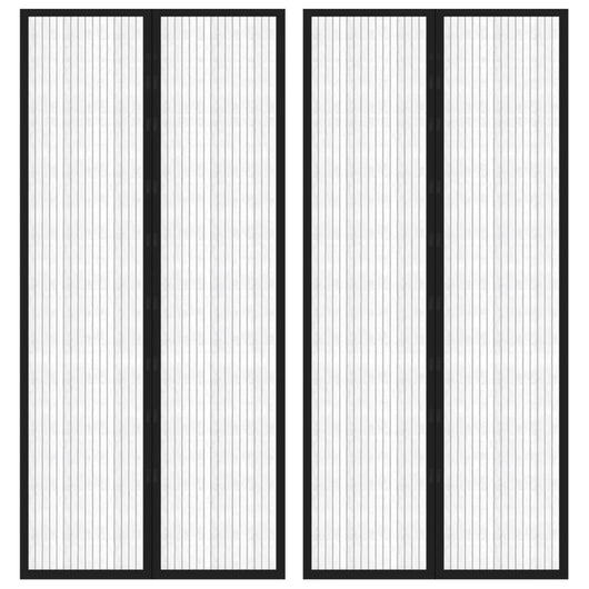 Tende Antimosche per Porta 2 pz con Magneti Nero 210x90cm  cod mxl 72930
