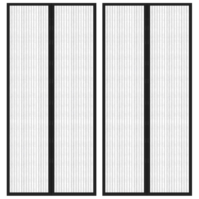 Tende Antimosche per Porta 2 pz con Magneti Nero 210x90cm  cod mxl 72930