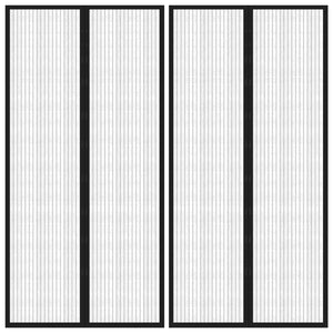 Tende Antimosche per Porta 2 pz con Magneti Nero 220x100cm  cod mxl 69382