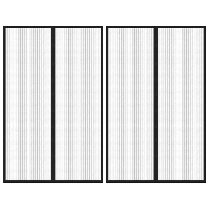 Tende Antimosche 2 pz per Porte con Magneti Nere 220x130 cmcod mxl 119338
