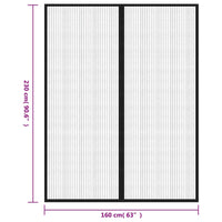 Tende Antimosche 2 pz per Porte con Magneti Nere 230x160 cm 314690